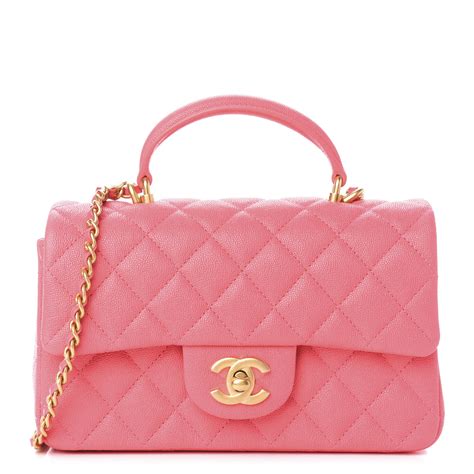 chanel pink top handle bag|Chanel mini with top handle.